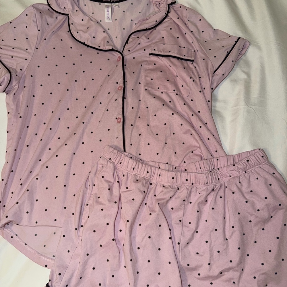 Pink Polka Dot Women's Pajama Set